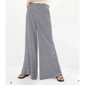 Maeve Anthropologie Callan Wide Leg Pants Black White Yellow Sz 2